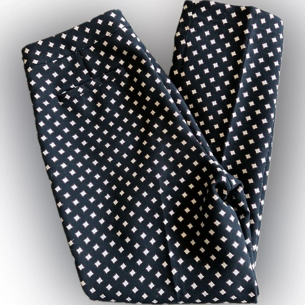 Kate Spade Diamond Cigarette Cropped Black Pants Women’s Size 6‎